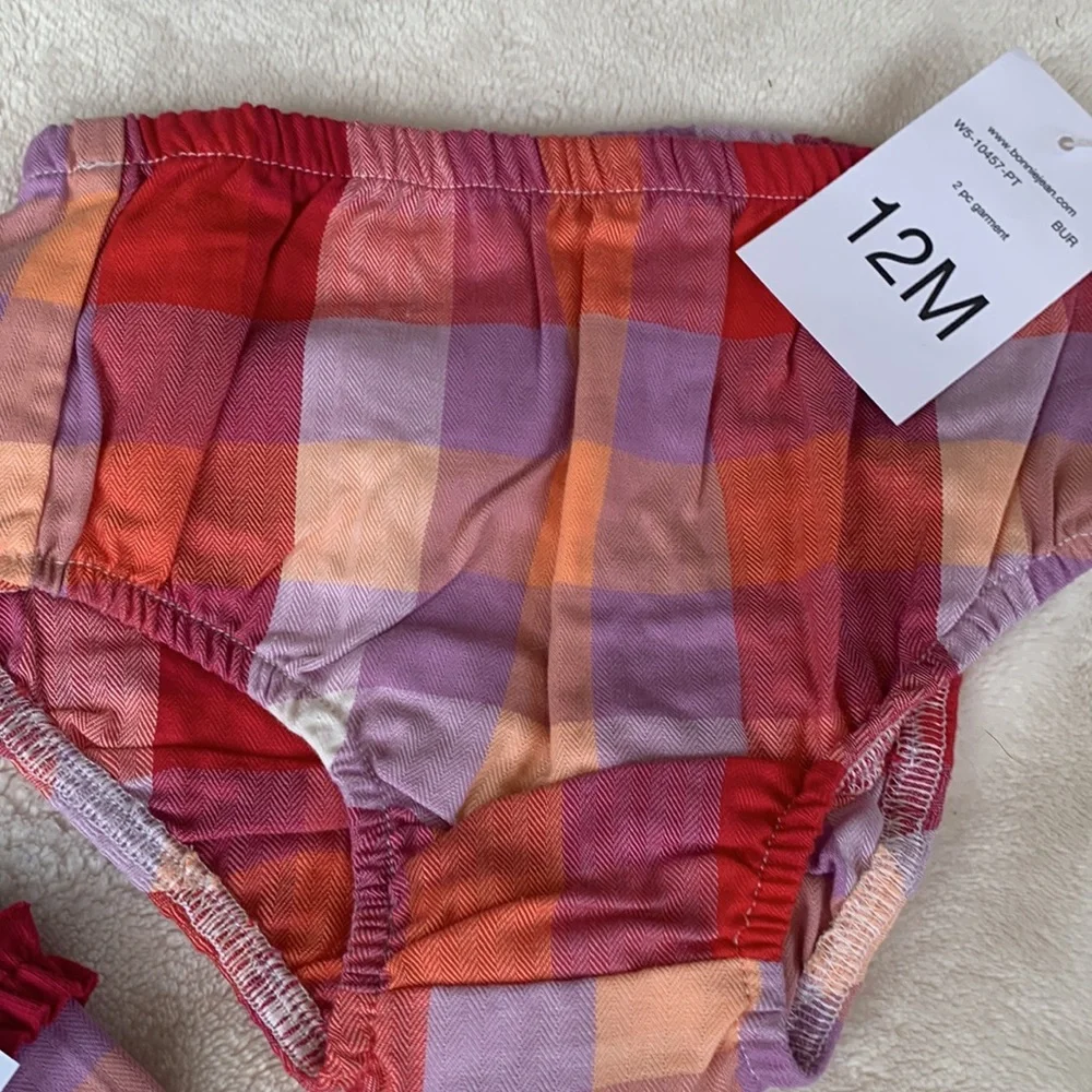 NWT Bonnie Baby Pink Pumpkin Appliqué Dress 12M Three Quarter Sleeve - Picture 11 of 13